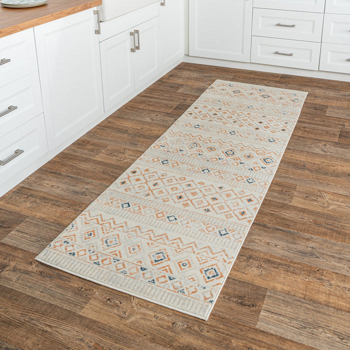 Beige Geometric Diamond Area Rug 160 cm x 230 cm