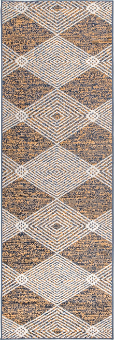 Beige Geometric Diamond Pattern Rug 120x180 cm