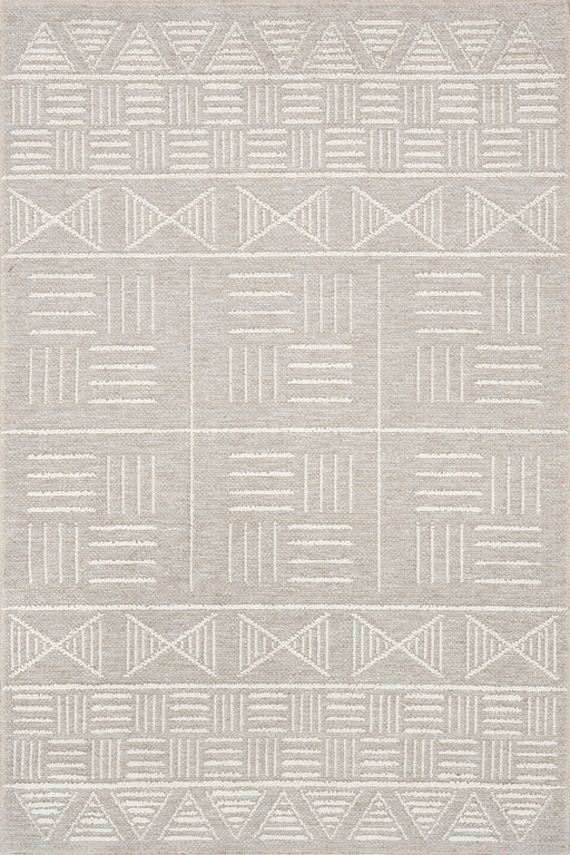 Beige Geometric Flatwoven Area Rug 152x244 cm