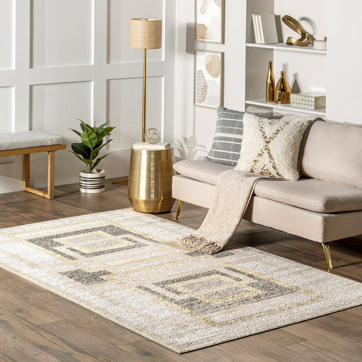 Beige Geometric Modern Area Rug 150x240 cm