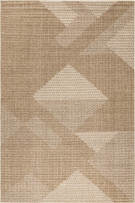 Beige Geometric Patterned Area Rug 120x180 cm