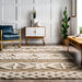 Beige Geometric Textured Area Rug 120x180 cm