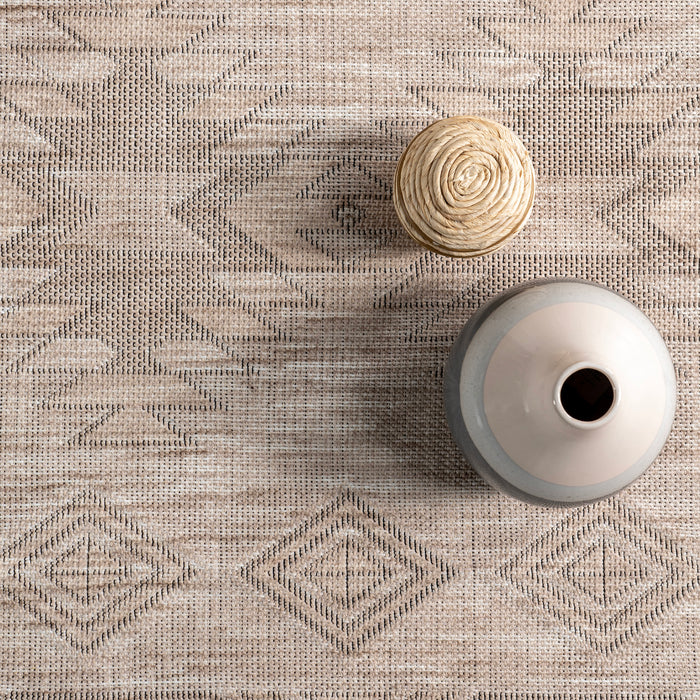 Beige Geometric Washable Area Rug 120x180 cm