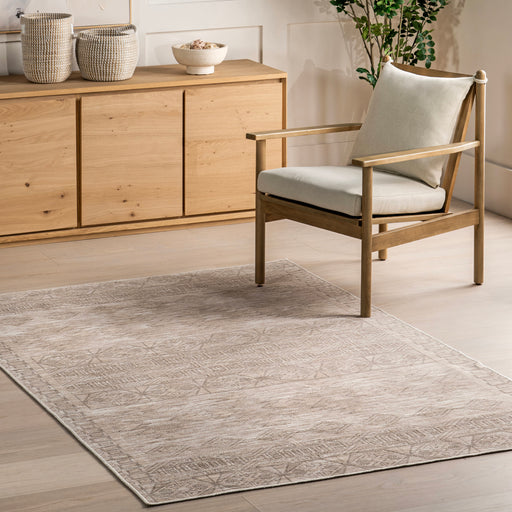 Beige Geometric Washable Area Rug 120x180 cm