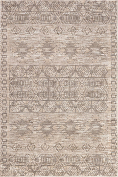 Beige geometrinen pestävä matto Home sisustukseen