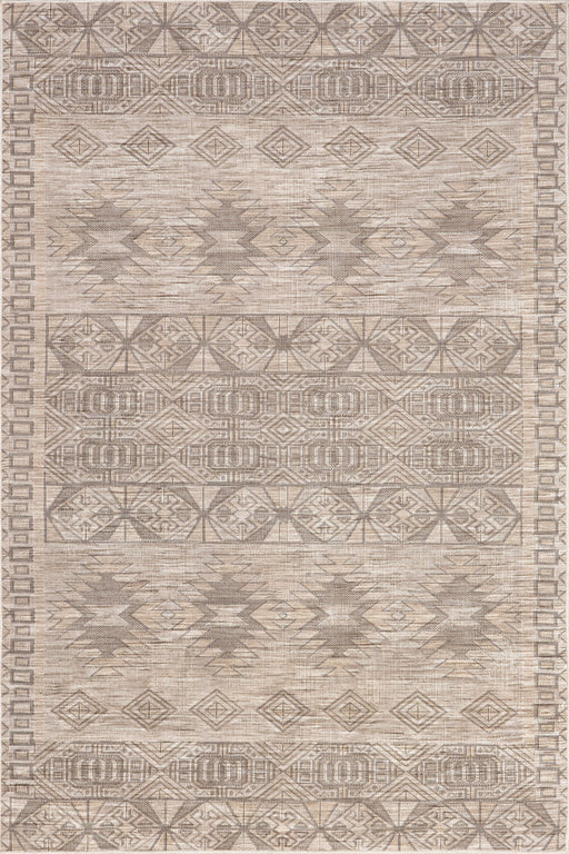 Beige geometrinen pestävä matto Home sisustukseen