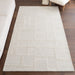 Beige Geometric Wool Area Rug 150 x 240 cm