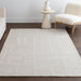 Beige Geometric Wool Area Rug 150 x 240 cm