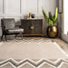 Beige Geometric Wool Area Rug 160x230 cm