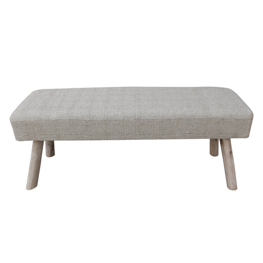 Beige Hand-Woven Linen Viscose Dining Bench