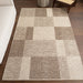 Beige Handmade Checkered Area Rug 160x230 cm