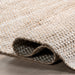 Beige Handwoven Wool Polyester Fringed Area Rug