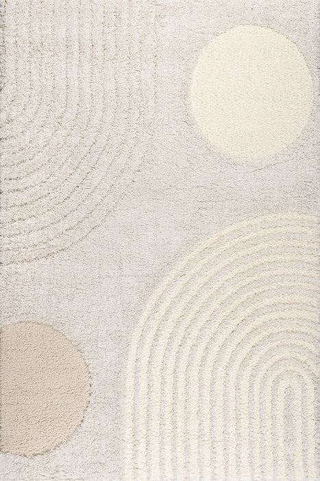 Beige Hazy Swirls Area Rug 120x180 cm