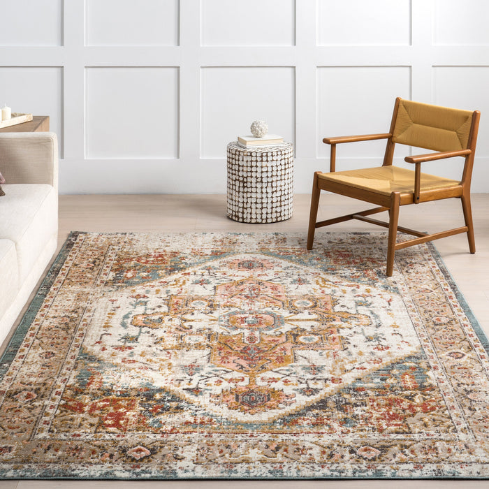 Beige Herati Medallion Area Rug 160x230 cm