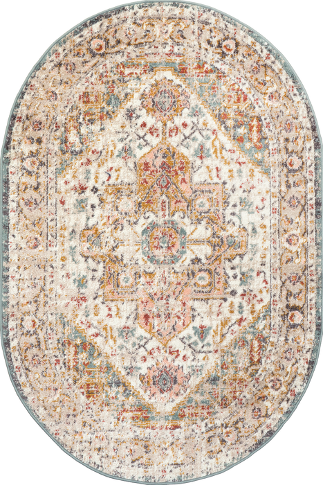 Beige Herati Medallion Area Rug 160x230 cm