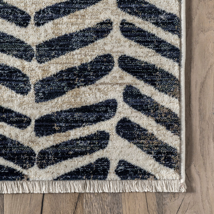 Beige Herringbone Area Rug 140x200 cm