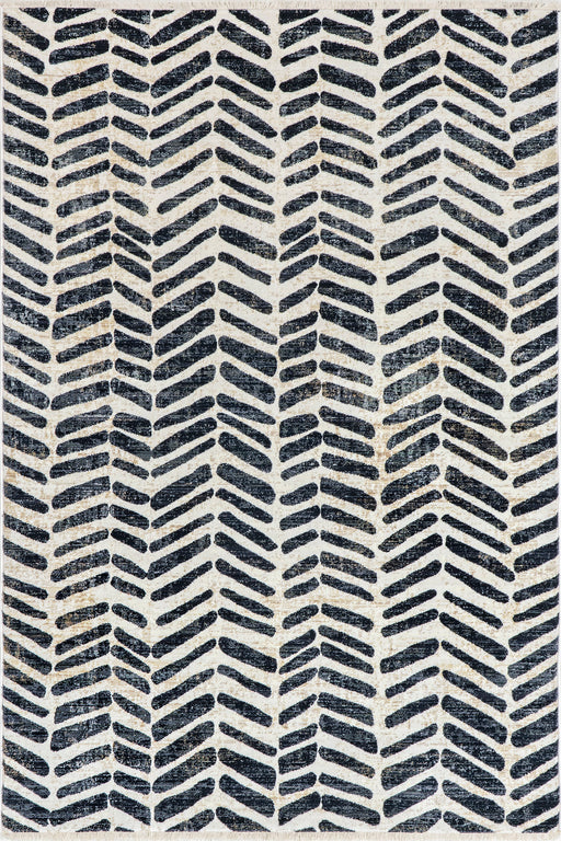 Beige Herringbone Area Rug 140x200 cm