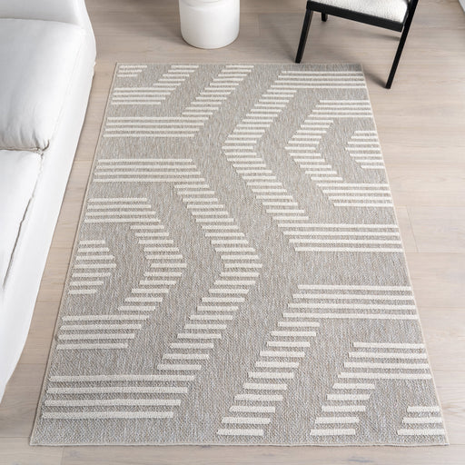 Beige Hexagon Washable Area Rug for Modern Spaces