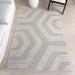 Beige Hexagon Washable Area Rug for Modern Spaces