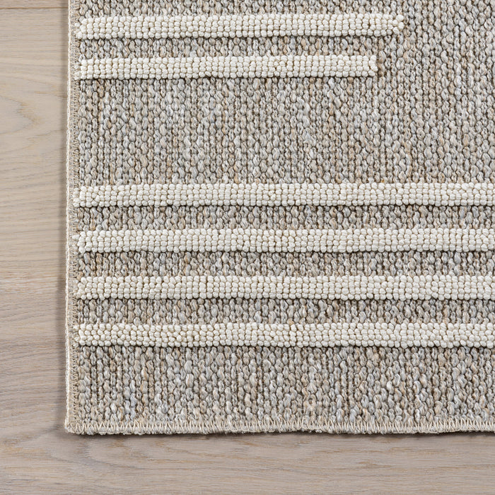 Beige Hexagon Washable Area Rug for Modern Spaces