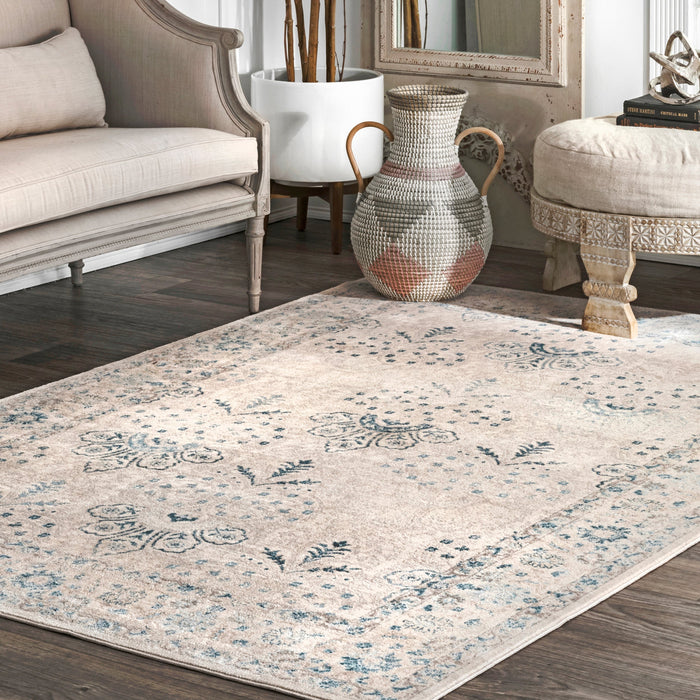 Beige Hidden Flora Area Rug 120x180 cm