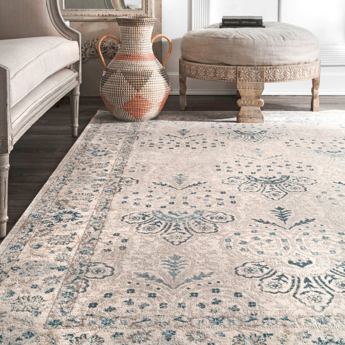 Beige Hidden Flora Area Rug 120x180 cm