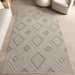 Beige High Low Diamond Indoor Outdoor Area Rug 152x244 cm