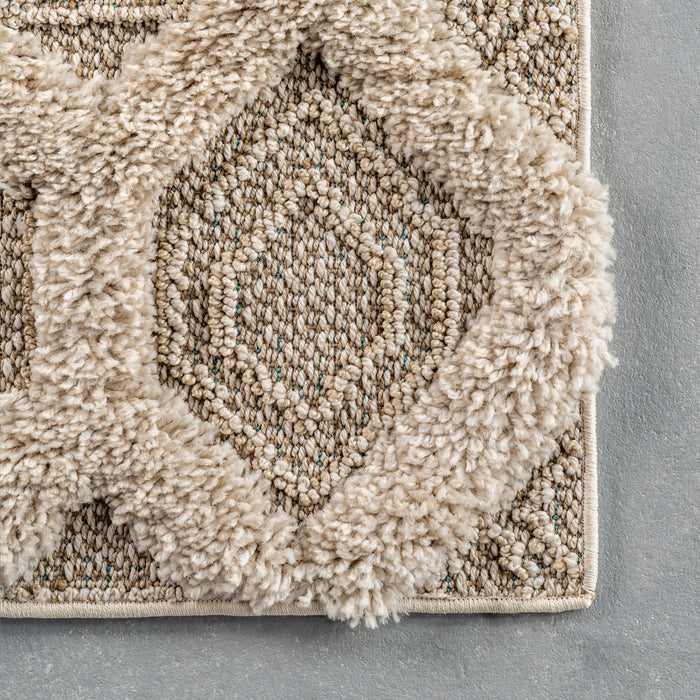 Beige Honeycomb Diamond Area Rug 120x180 cm