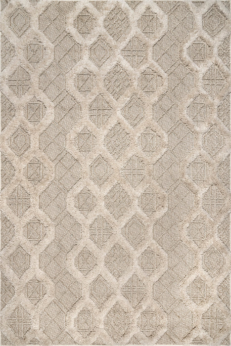 Beige Honeycomb Diamond Area Rug 120x180 cm