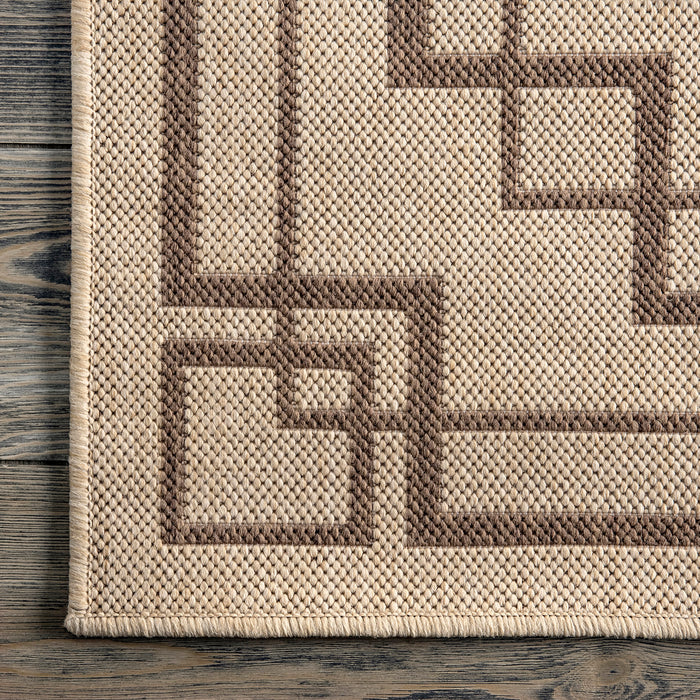 Beige Indoor Outdoor Area Rug 50x80 cm