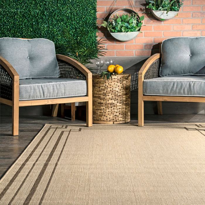 Beige Indoor Outdoor Area Rug 50x80 cm