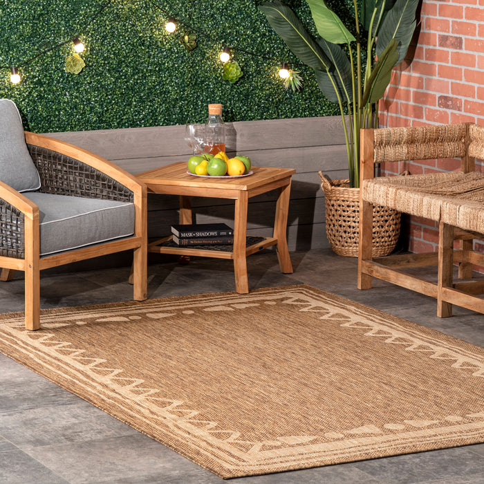 Beige Indoor Outdoor Area Rug for Transitional Spaces