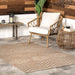 Beige Indoor Outdoor Diamond Area Rug 152 x 244 cm