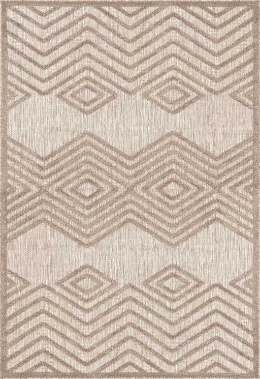 Beige Indoor Outdoor Diamond Area Rug 152 x 244 cm