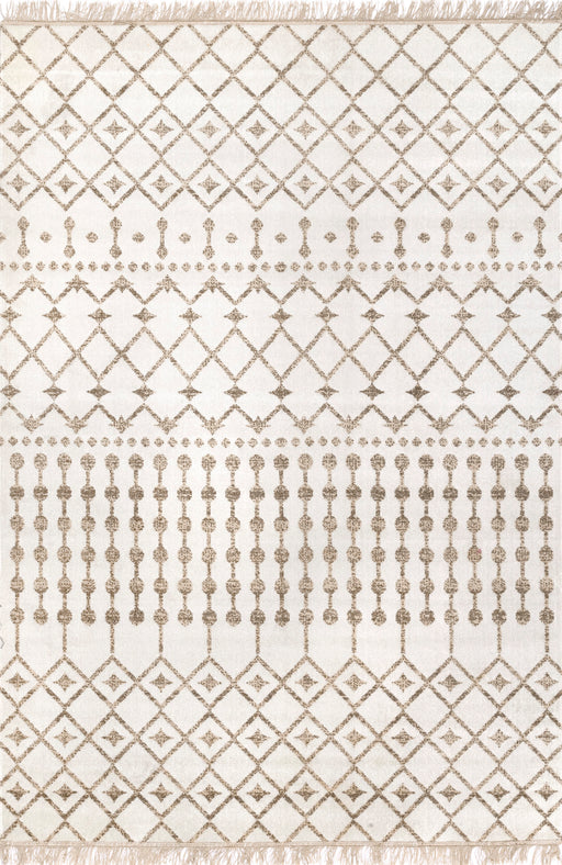 Beige Indoor Trellis -matto tupsuilla 120x180 cm