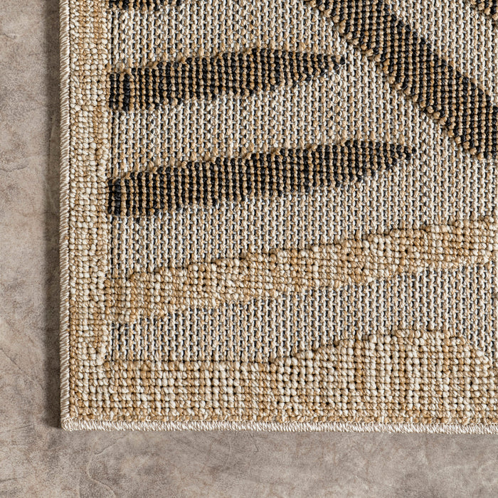 Beige Indoor Outdoor Waves Area Rug 160x230 cm