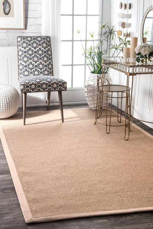 Beige Jute Area Rug 100% Natural Fiber 150 cm