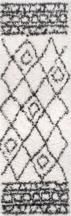 Beige Lattice Shag Area Rug for Cozy Living Spaces