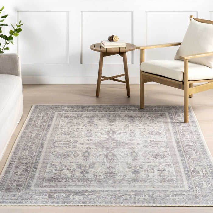 Beige Machine Washable Ana Medallion Area Rug 140x200 cm