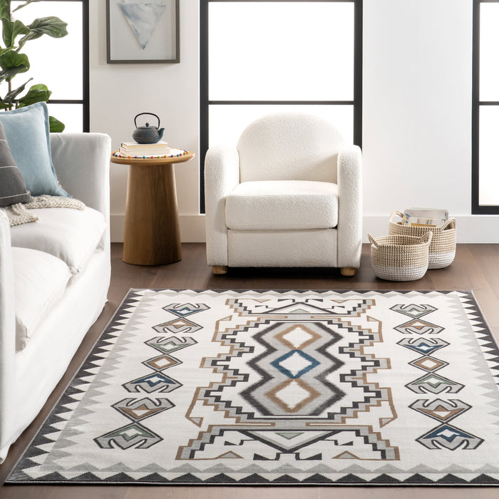 Beige Machine Washable Geometric Area Rug 150x240 cm