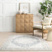 Beige Machine Washable Medallion Area Rug 100x150 cm