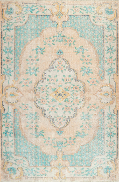 Beige Machine Washable Medallion Area Rug 150x240 cm