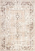 Beige Machine Washable Medallion Area Rug for Busy Homes