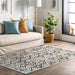 Beige Machine Washable Tiled Area Rug 150cm x 240cm