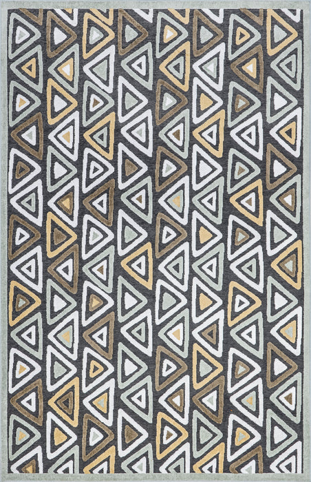 Beige Machine Washable Tiled Area Rug 150cm x 240cm