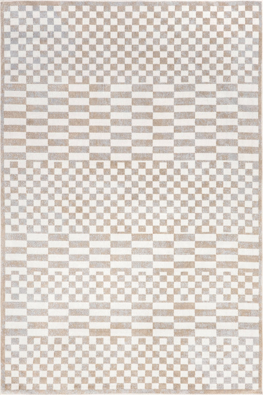 Beige Machine Washable Tiled Area Rug 50 x 80 cm