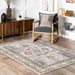 Beige Machine Washable Vintage Area Rug 160x230 cm