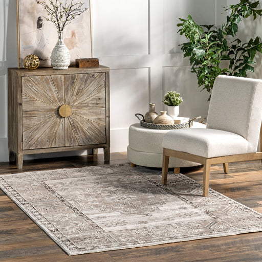 Beige Medallion Area Rug 120 cm x 180 cm