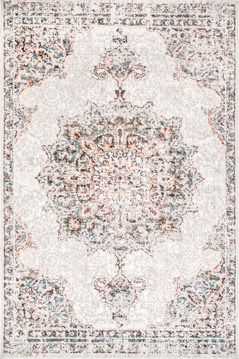 Beige Medallion Area Rug 140x200 cm