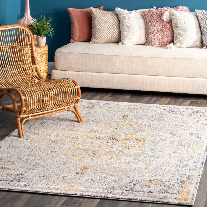 Beige Medallion Area Rug 150x240 cm